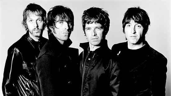 Oasis, groupe, membres, cheveux, costumes, Fond d'écran HD HD wallpaper