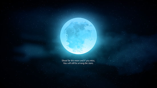 Inspirerande citat, stjärnor, måne, populära citat, HD tapet HD wallpaper