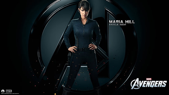 Os Vingadores enfrentam agente de Cobie Smulders preto Maria Hill HD, preto, filmes, rosto, vingadores, colina, maria, agente, smulders, cobie, HD papel de parede HD wallpaper