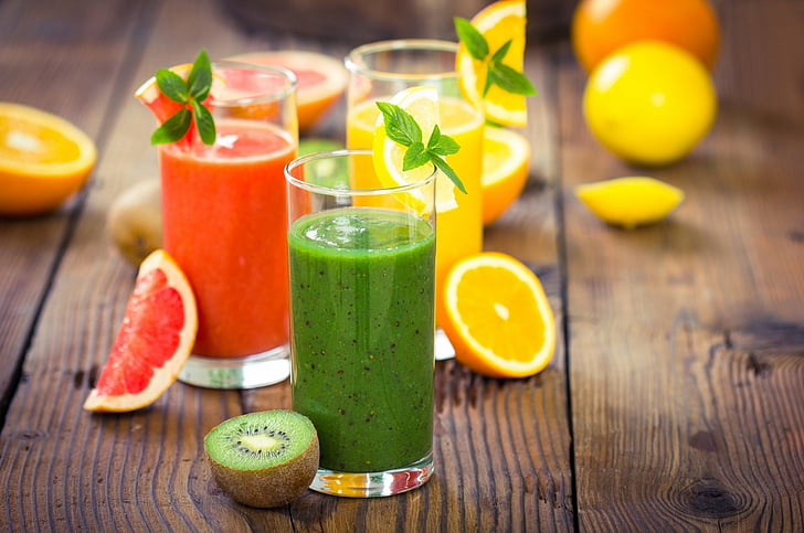 Essen, Trinken, Obst, Glas, Kiwi, Zitrone, Orange (Frucht), HD-Hintergrundbild