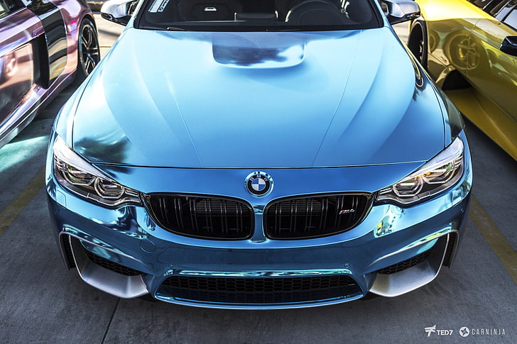 BMW M4 Coupe, BMW X6, LB Performance, LB Works, Vossen, Carninja, автомобиль, голубой, глянец, HD обои