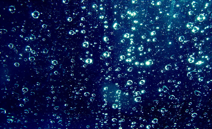 air bubbles, water, drops, surface, macro, HD wallpaper
