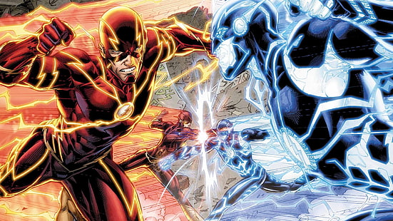 Flash und Zoom Illustration, DC Comics, Flash, Superheld, HD-Hintergrundbild HD wallpaper
