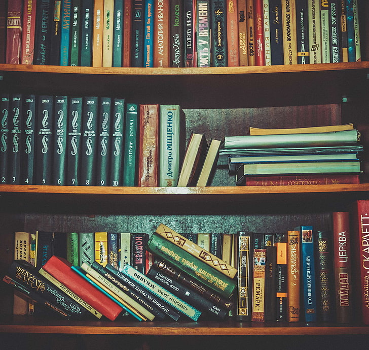 książki, regały, wiedza, biblioteka, Tapety HD
