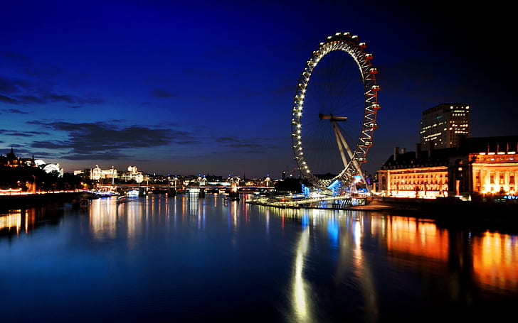 London Eye, ferris wheel, london, HD wallpaper