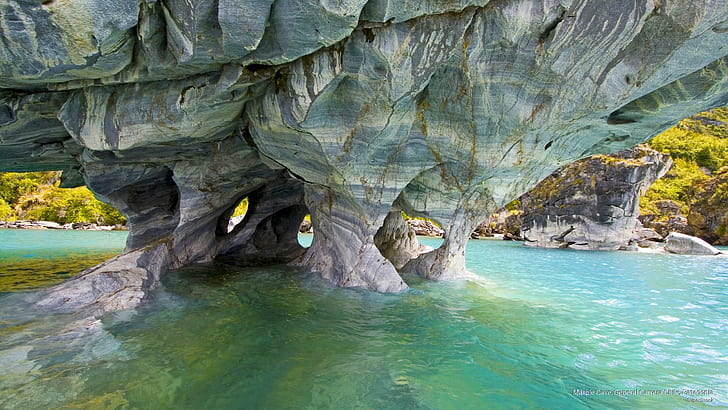 Caverna de mármore, General Carrera Chile, Patagônia, Natureza, HD papel de parede