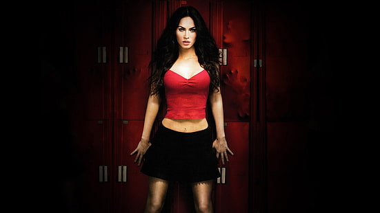 Megan Fox, vampires, Megan Fox, brunette, skirt, Jennifer's Body, HD wallpaper HD wallpaper