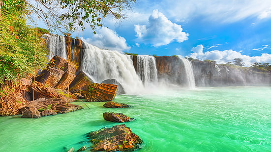 водопад, 4k, HD тапет, Beautiful Dry Nur, Виетнам, HD тапет HD wallpaper