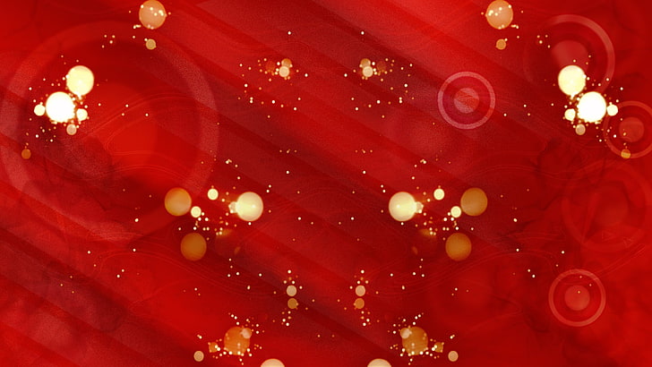 красные и бежевые круглые обои с принтом, Рождество, красный фон, HD обои