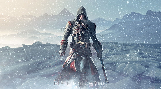 Assassins Creed Rogue - Death Follows Me., Assassin's Creed Death Follows Me cover screenshot, Games, Assassin's Creed, assassins, creed, rogue, shay, templars, HD wallpaper HD wallpaper