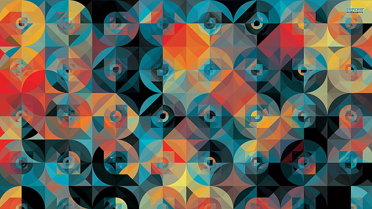 абстрактни тапети, Анди Гилмор, кръг, геометрия, модел, абстракт, HD тапет