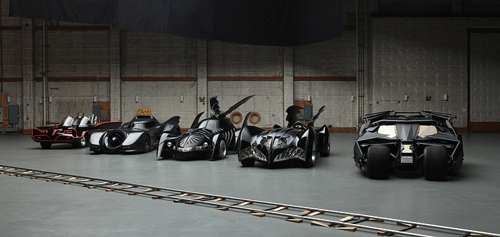 five Batmobiles, car, Batmobile, Batman, DC Comics, vehicle, HD wallpaper