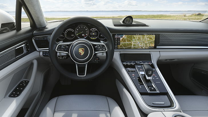 Porsche Panamera Turbo S E-Hybrid Sport Turismo, Voitures 2018, intérieur, 5k, Fond d'écran HD