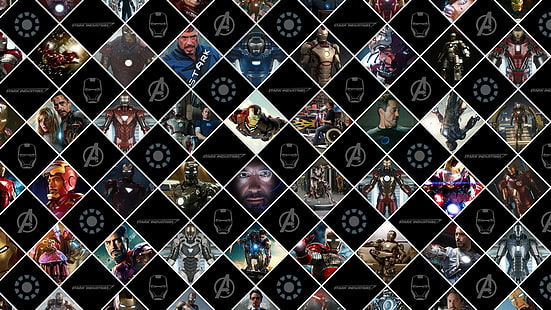 svart, vitt och rött matta, Iron Man, Tony Stark, Robert Downey Jr., superhjälte, Marvel Comics, Marvel Cinematic Universe, The Avengers, Stark Industries, HD tapet HD wallpaper