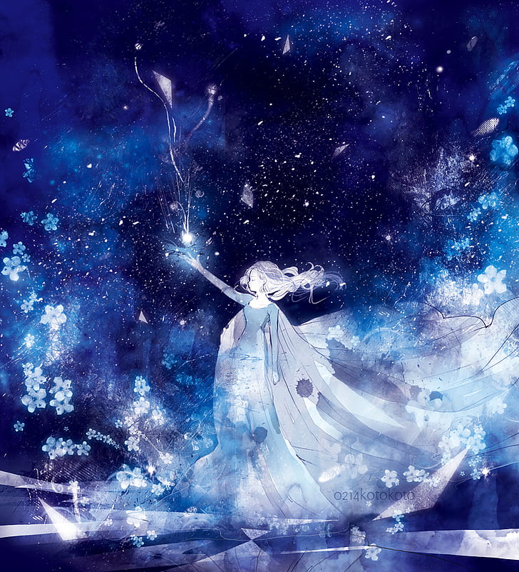 アニメ アニメの女の子 星 夜 夜空 Hdデスクトップの壁紙 Wallpaperbetter