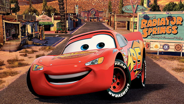 disney, petir McQueen, mcQueen Cars, movie, pixar, Wallpaper HD