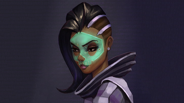 papel de parede digital de personagem feminina de cabelos pretos, Overwatch, Sombra (Overwatch), HD papel de parede