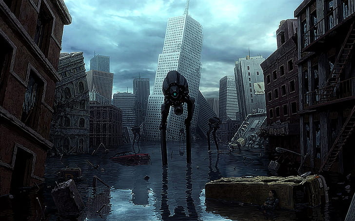 Half-Life Apocalypse HD, invasions of robot wallpaper, video games, life, half, apocalypse, HD wallpaper