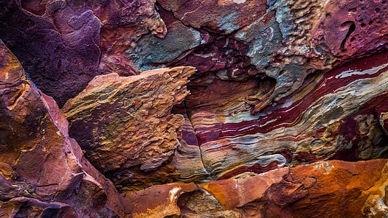 abstract painting, abstract, photography, rock, nature, colorful, rock formation, Australia, national park, HD wallpaper HD wallpaper