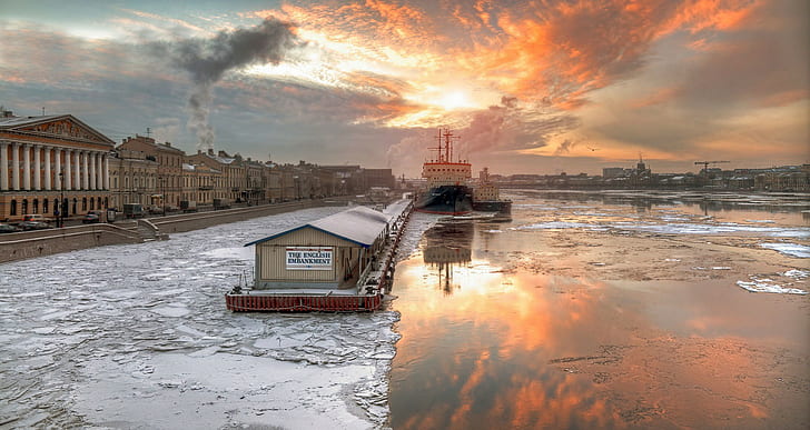 Saint-Pétersbourg, hiver, gelée, Saint-Pétersbourg, hiver, gelée, Fond d'écran HD