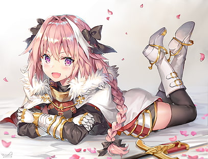 Fate Series, Fate/Apocrypha, anime boys, Rider of Black, Astolfo (Fate/Apocrypha), HD wallpaper HD wallpaper