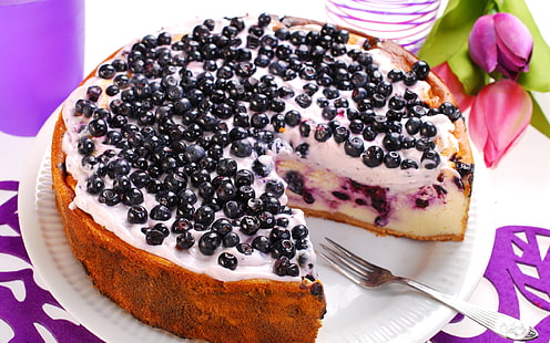 Blueberries cake, Blueberries, Cake, HD wallpaper HD wallpaper
