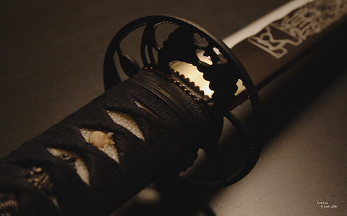 épée noire, Espada, samouraï, katana, épée, arme, Fond d'écran HD HD wallpaper