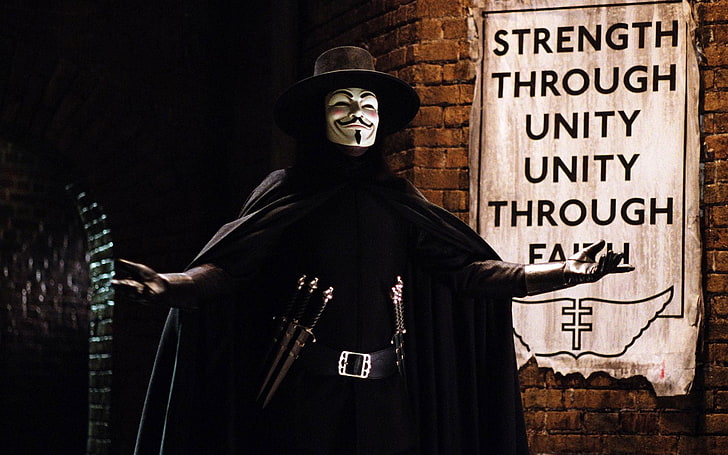 หน้ากาก Guy Fawkes ภาพยนตร์ V for Vendetta, วอลล์เปเปอร์ HD