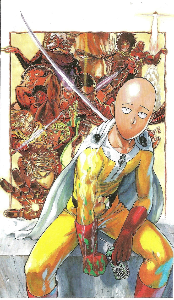 Malowanie postaci z One Punch Man Saitama, manga, Saitama, One-Punch Man, Tapety HD, tapety na telefon
