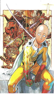 One Punch Man Saitama character painting, manga, Saitama, One-Punch Man, HD wallpaper HD wallpaper