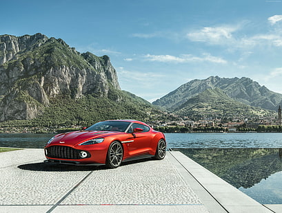 vermelho, supercarro, Zagato, Aston Martin Zagato, HD papel de parede HD wallpaper