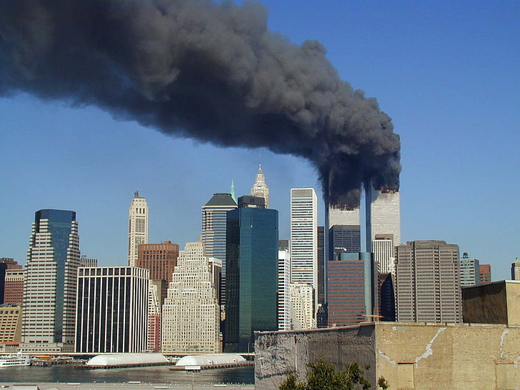 WTC Smoking on 9/11, World Trade Center, Twin Tower, Other, , wtc smoking on 9/11, HD wallpaper