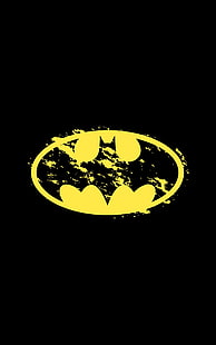 Batman-logotyp, Batman, Batman-logotyp, enkel bakgrund, stående display, HD tapet HD wallpaper