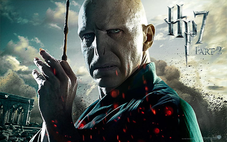 Harry Potter 7 poster, Harry Potter and the deathly Hallows, harry potter and the deathly hallows part 2, part 2, Lord Voldemort, Ralph Fiennes, HD wallpaper