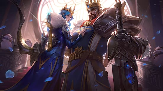 Tryndamere, League of Legends, Riot Games, Ashe, Ashe (League of Legends), ADC, Adcarry, Freljord, HD tapet HD wallpaper