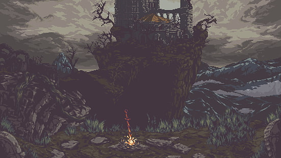 Dark Souls, Dark Souls III, Pixelkunst, Pixelbilder, Videospiele, HD-Hintergrundbild HD wallpaper