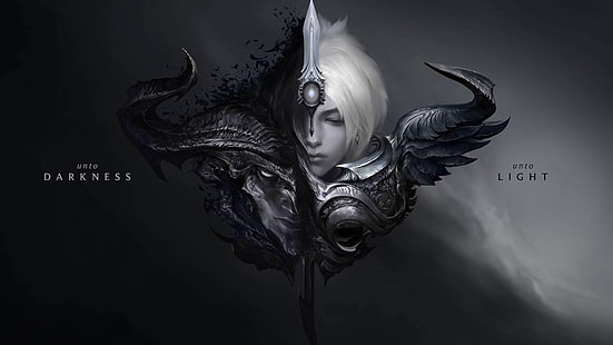 Tapeta postaci Darkness and Light, Riven (League of Legends), Yasuo (League of Legends), Summoner's Rift, Tapety HD HD wallpaper
