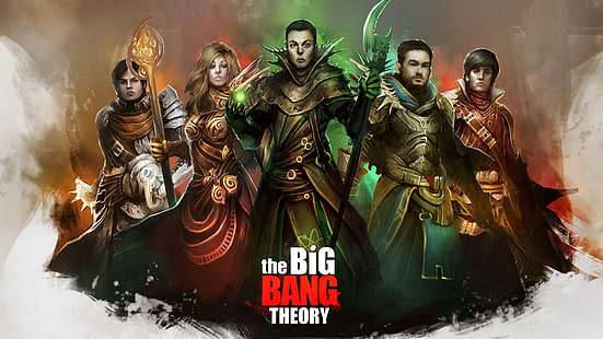 The Big Bang Theory poster, The Big Bang Theory, drawing, HD wallpaper HD wallpaper