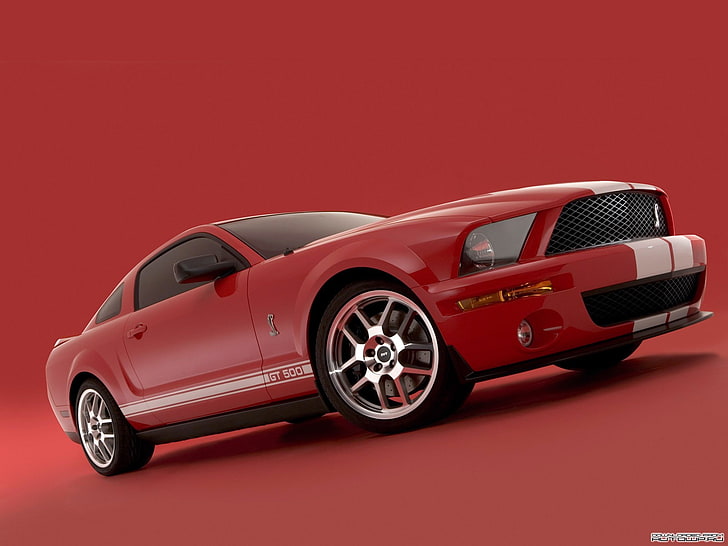 samochód, Ford Mustang, czerwone samochody, Ford, czerwony, Ford Mustang GT, Tapety HD
