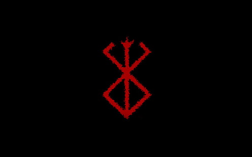 червено лого, Berserk, черно, Kentaro Miura, произведения на изкуството, прост фон, минимализъм, HD тапет HD wallpaper