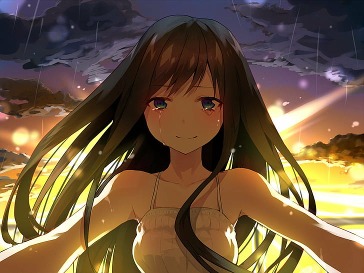 Gadis Anime, menangis, Wallpaper HD