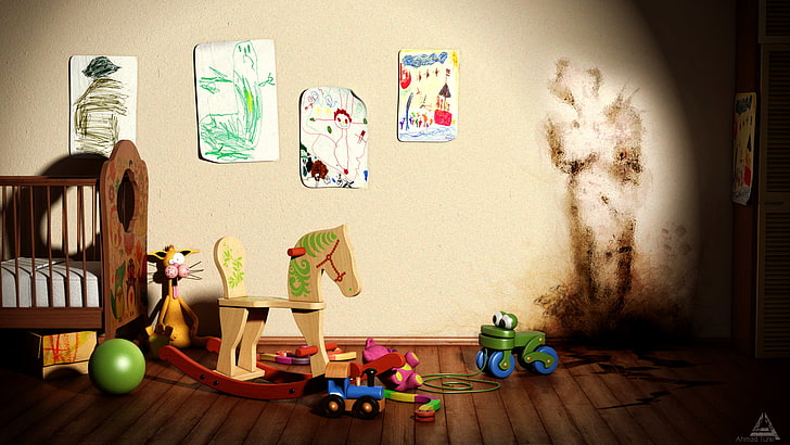 brinquedos, quarto, HD papel de parede
