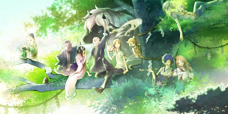 Anime, Crossover, Hotarubi No Mori E, Natsume Yuujinchou, HD wallpaper