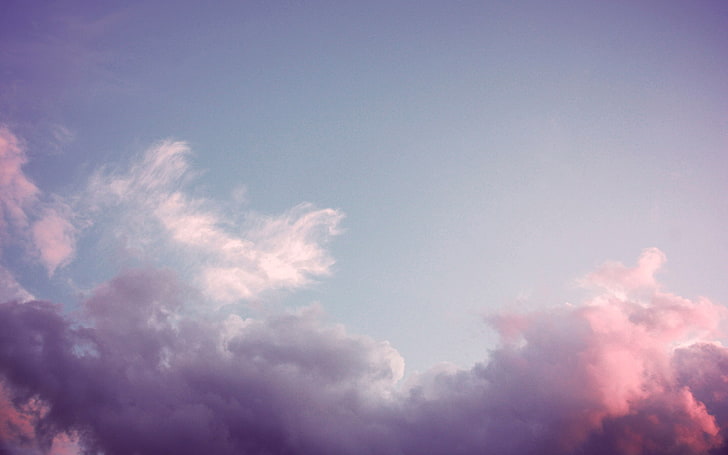 céu, nuvens, rosa, HD papel de parede