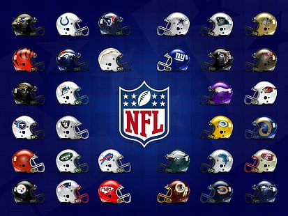 NFL каски, nfl-лога, каски, nfl-каски, nfl-екипи, HD тапет HD wallpaper