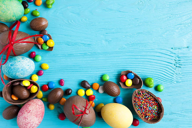 Holiday, Easter, Candy, Chocolate, Easter Egg, Still Life, Sweets, HD wallpaper