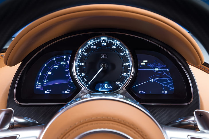 Bugatti Chiron, intérieur, hypercar, Salon de l'auto de Genève 2016, Fond d'écran HD