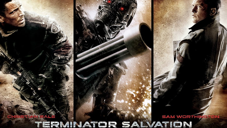 Papel de parede digital de Terminator Salvation, filmes, Terminator, Terminator Salvation, colagem, robô, cartaz do filme, HD papel de parede