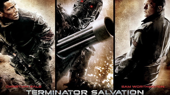 Fondo de pantalla digital de Terminator Salvation, películas, Terminator, Terminator Salvation, collage, robot, póster de película, Fondo de pantalla HD HD wallpaper