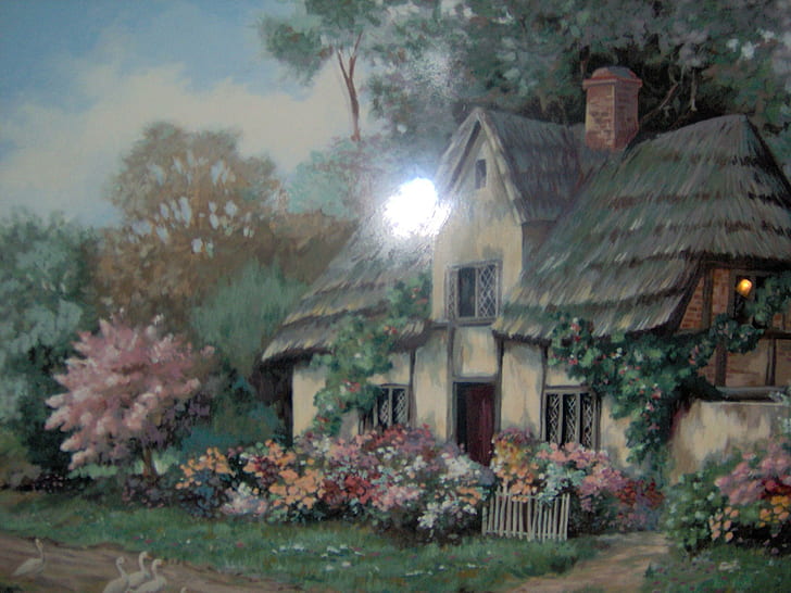 Dom mojej młodości, ogrody, wieś, domek, słodycze, wspomnienia, kwiaty, zwierzęta, Tapety HD